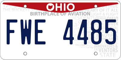 OH license plate FWE4485