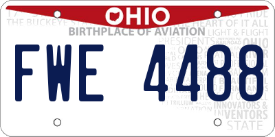 OH license plate FWE4488