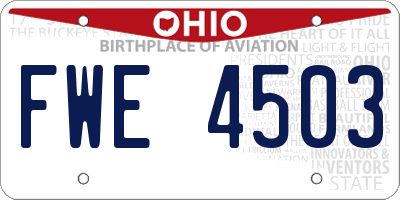 OH license plate FWE4503