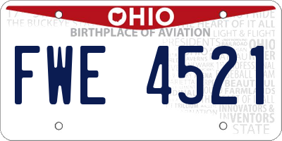 OH license plate FWE4521