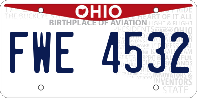 OH license plate FWE4532