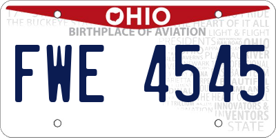 OH license plate FWE4545
