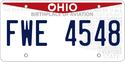 OH license plate FWE4548