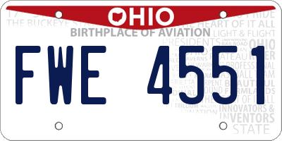 OH license plate FWE4551