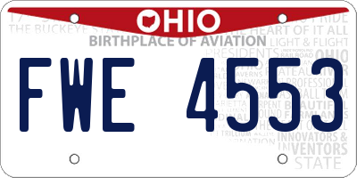 OH license plate FWE4553