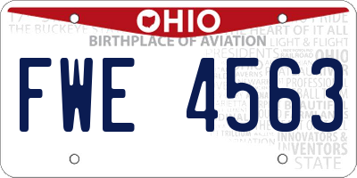 OH license plate FWE4563