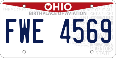 OH license plate FWE4569