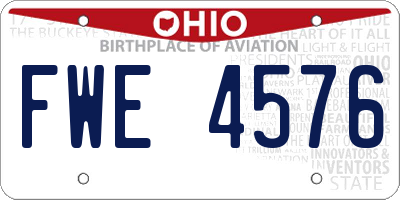 OH license plate FWE4576