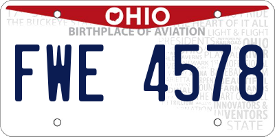 OH license plate FWE4578