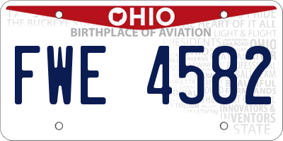 OH license plate FWE4582