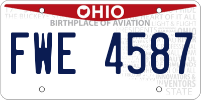 OH license plate FWE4587