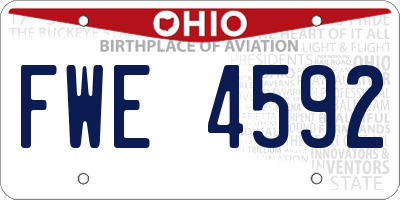 OH license plate FWE4592