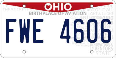 OH license plate FWE4606