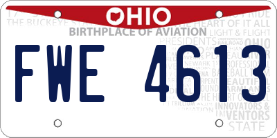 OH license plate FWE4613