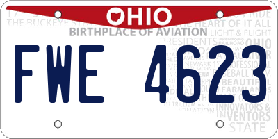 OH license plate FWE4623