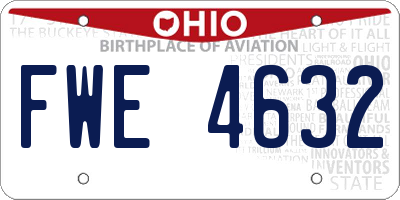 OH license plate FWE4632