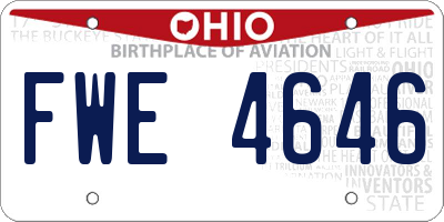 OH license plate FWE4646