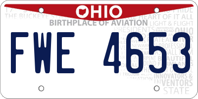 OH license plate FWE4653