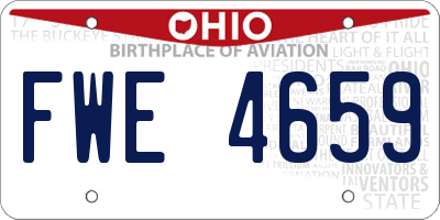 OH license plate FWE4659
