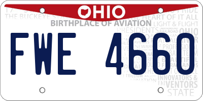 OH license plate FWE4660