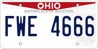 OH license plate FWE4666