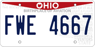 OH license plate FWE4667
