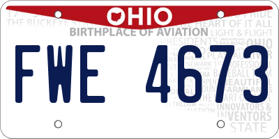 OH license plate FWE4673