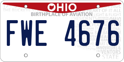OH license plate FWE4676