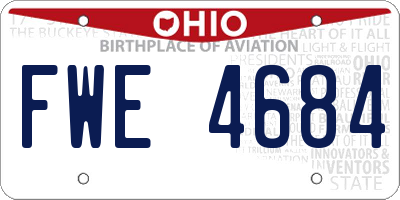 OH license plate FWE4684