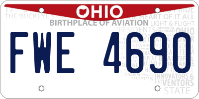 OH license plate FWE4690