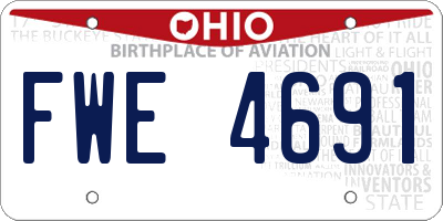 OH license plate FWE4691