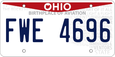 OH license plate FWE4696