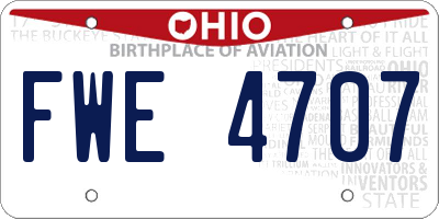 OH license plate FWE4707