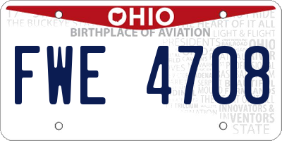 OH license plate FWE4708