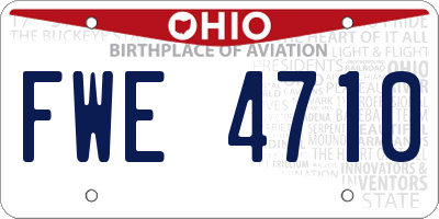 OH license plate FWE4710