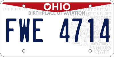 OH license plate FWE4714