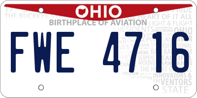 OH license plate FWE4716