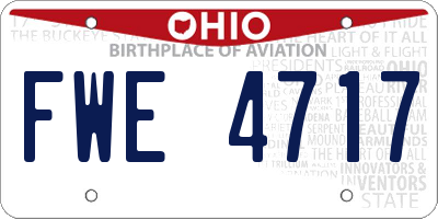 OH license plate FWE4717