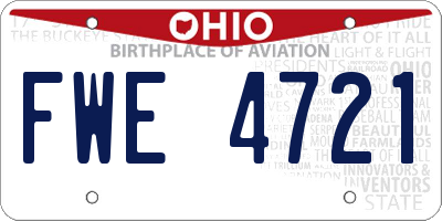 OH license plate FWE4721