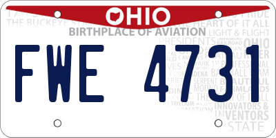 OH license plate FWE4731