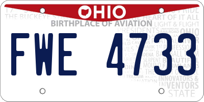 OH license plate FWE4733