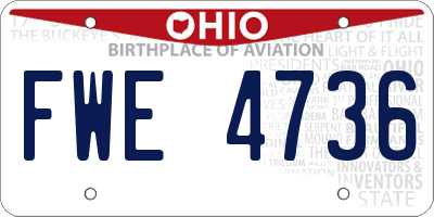 OH license plate FWE4736