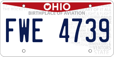 OH license plate FWE4739