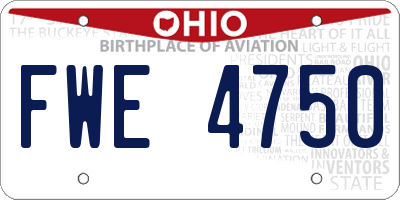 OH license plate FWE4750