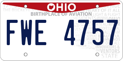 OH license plate FWE4757