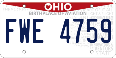 OH license plate FWE4759