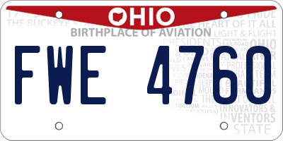 OH license plate FWE4760