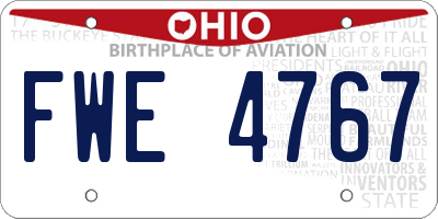 OH license plate FWE4767