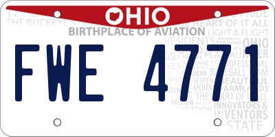 OH license plate FWE4771