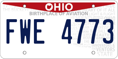 OH license plate FWE4773